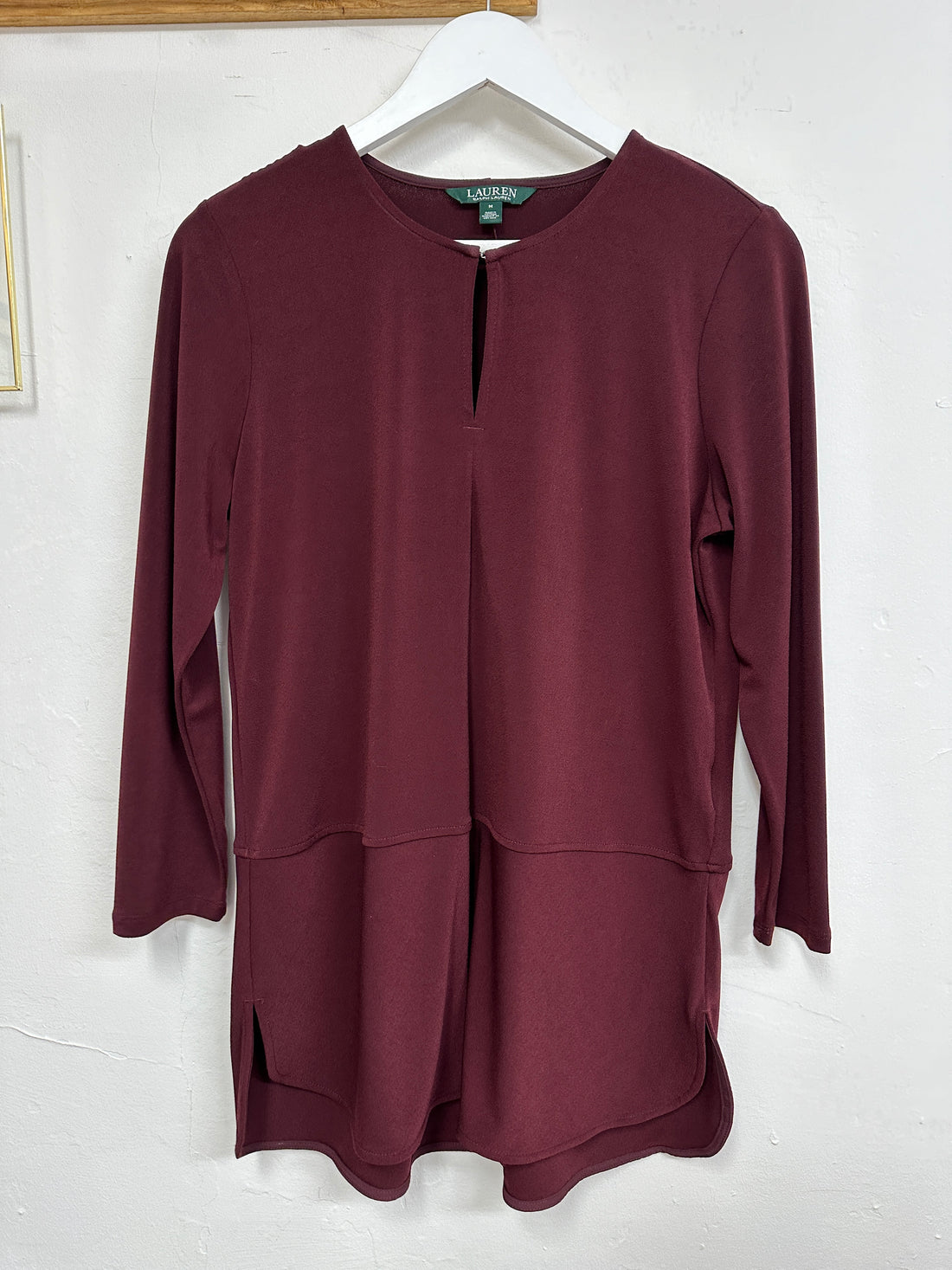 Ralph Lauren Burgundy Longline Top - Size M