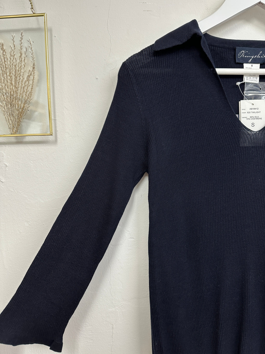 Kingshill Navy Silk Cashmere Top - Size S