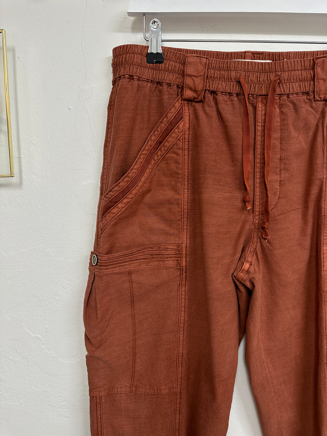 Anthropologie Rust Orange Barrel Leg Pants - Size 10-12