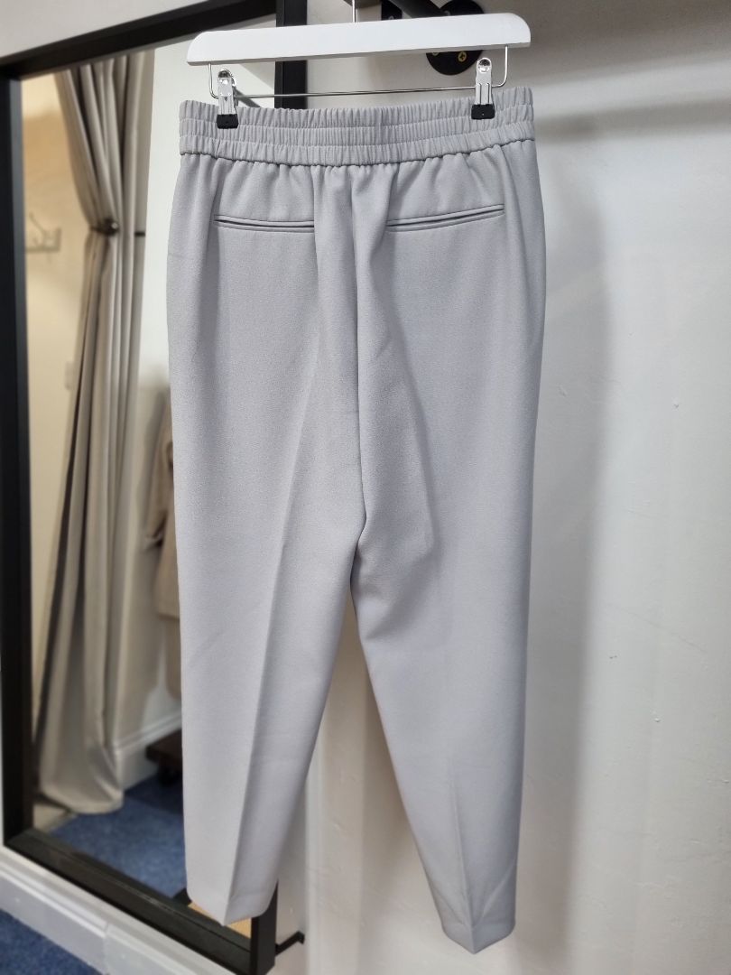 DKNY Grey Blue Tapered Pleated Leg Trousers - Size 10