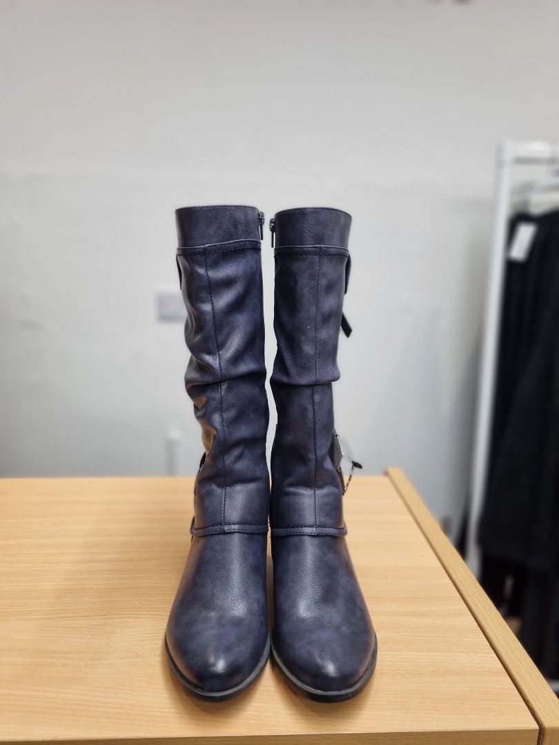 Pavers Navy Blue Boots - Size 5