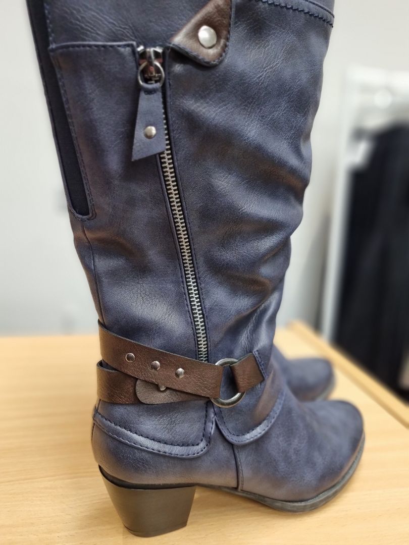 Pavers Navy Blue Boots - Size 5