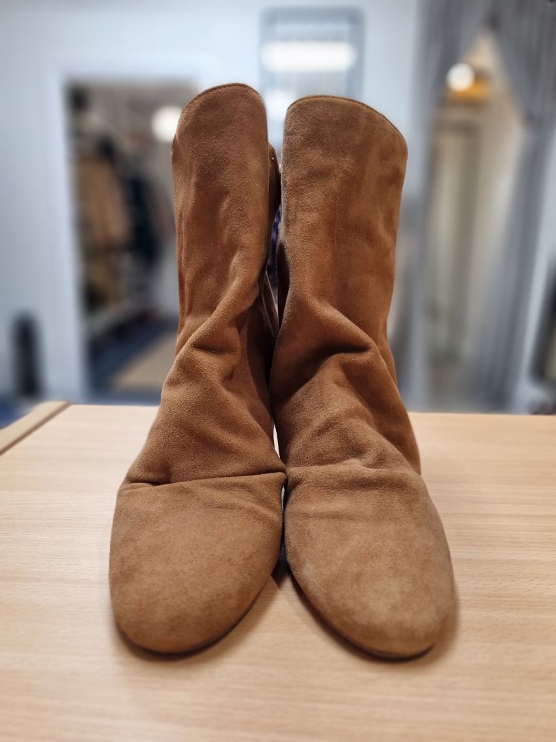 French Connection Beige Slouch Ankle Boots - Size 6