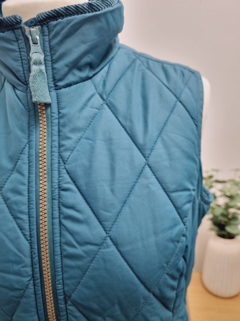 Joules Teal Quilted Gilet - Size 10