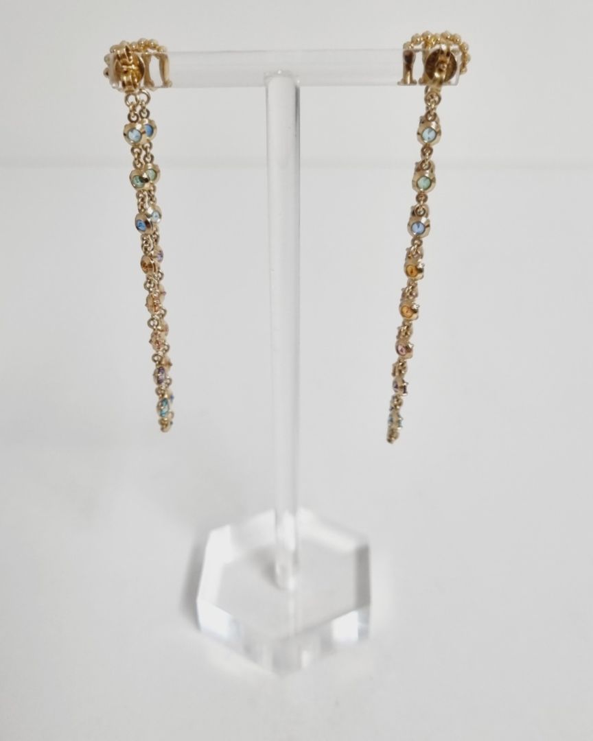 Gucci GG Running Multi-Stone Earrings 18K Yellow Gold