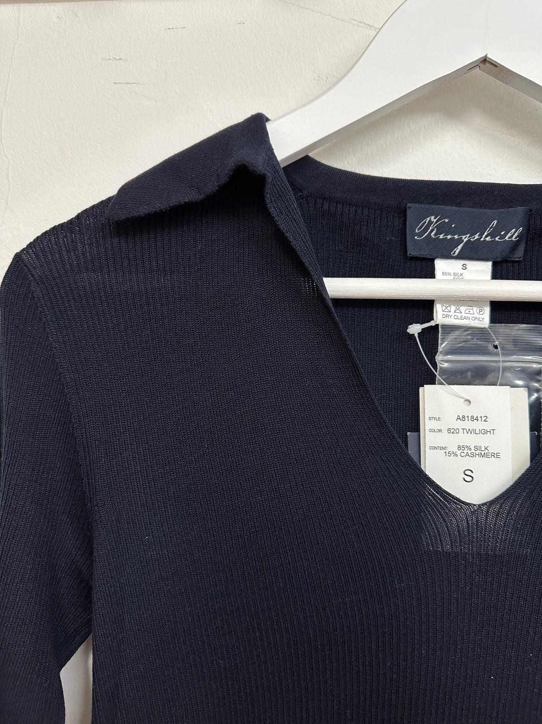 Kingshill Navy Silk Cashmere Top - Size S