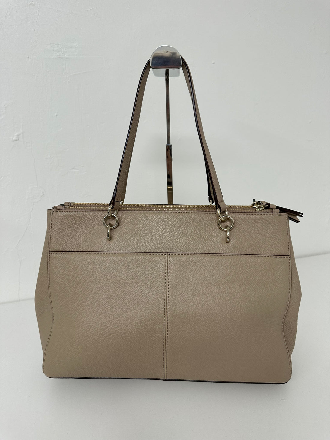 DKNY Beige Pebble Leather Large Shopper Handbag