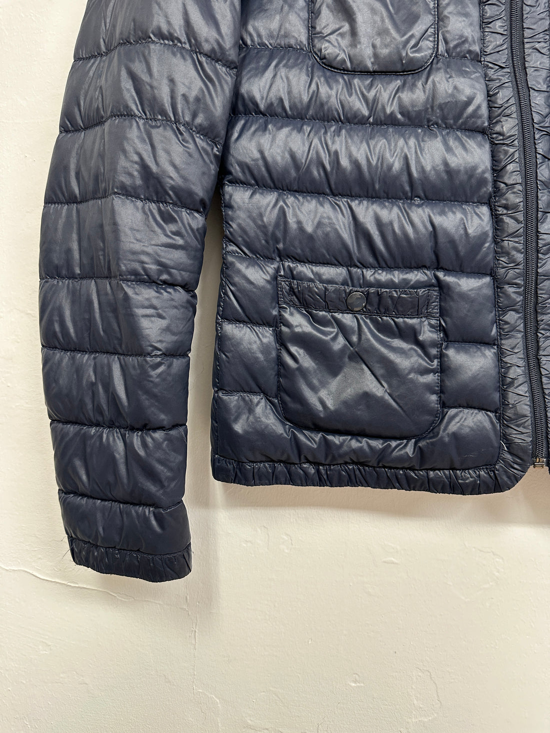 Benetton Navy Down Feather Padded Jacket - Size 10