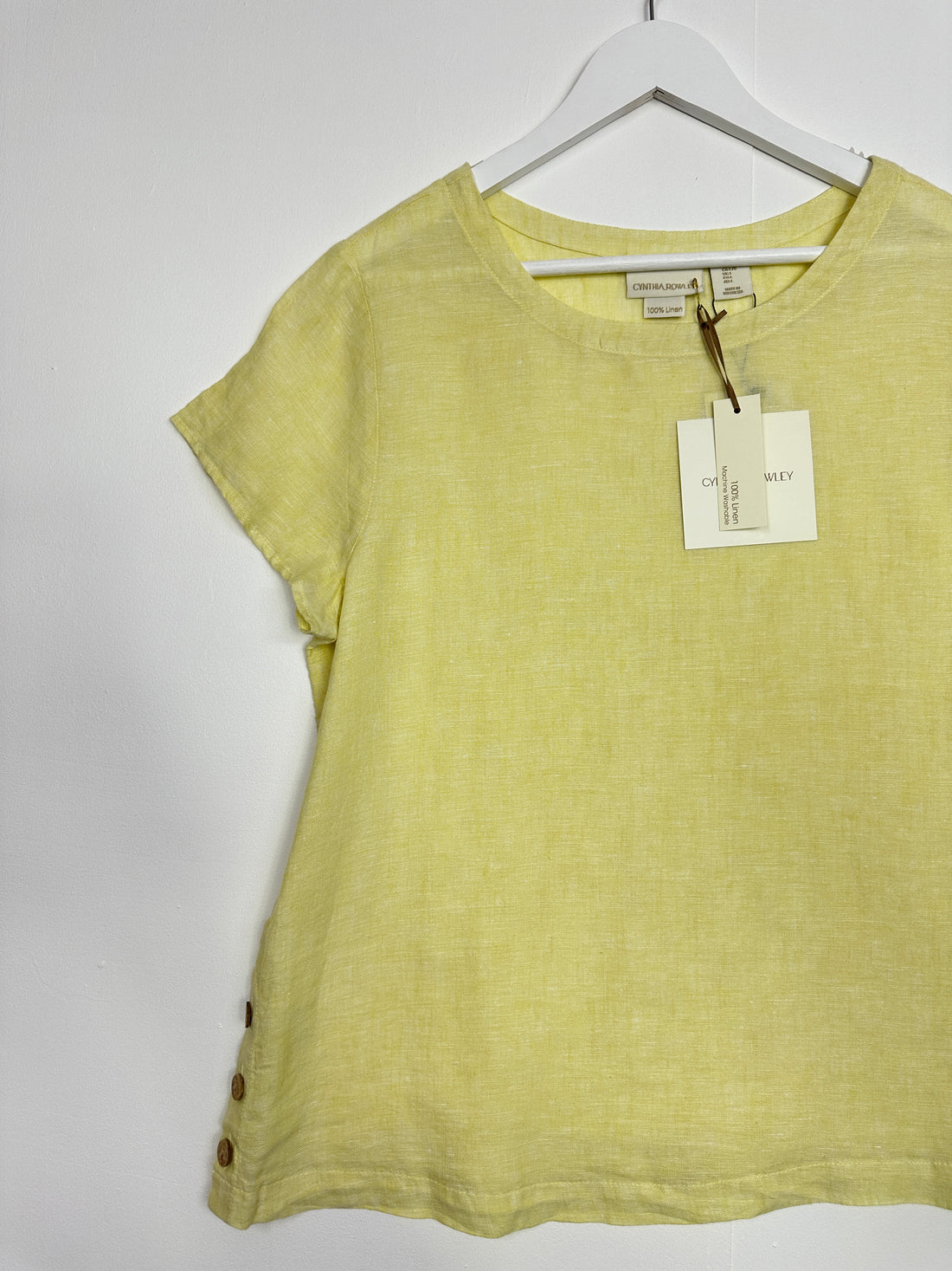 Cynthia Rowley Yellow Linen Top - Size L