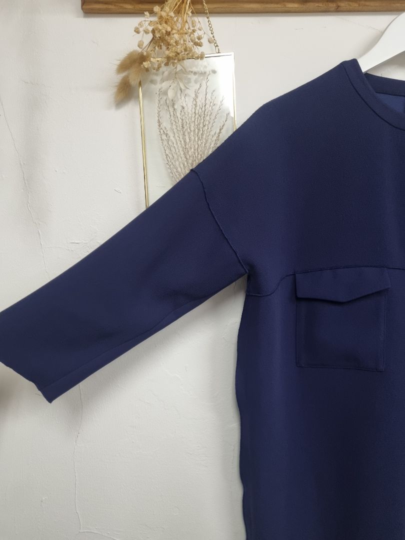 Whistles Navy Blue Oversized Shift Dress - Size 8