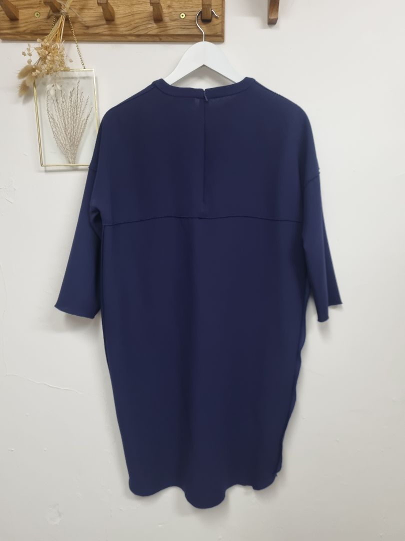 Whistles Navy Blue Oversized Shift Dress - Size 8