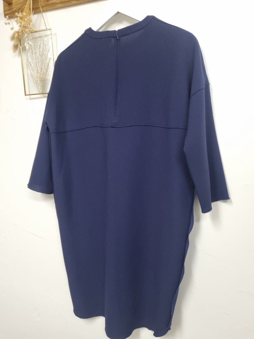 Whistles Navy Blue Oversized Shift Dress - Size 8