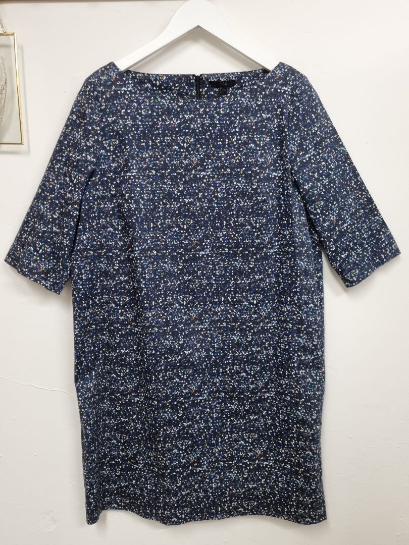 COS Navy Triangle print Zip Tunic Dress - Size 16