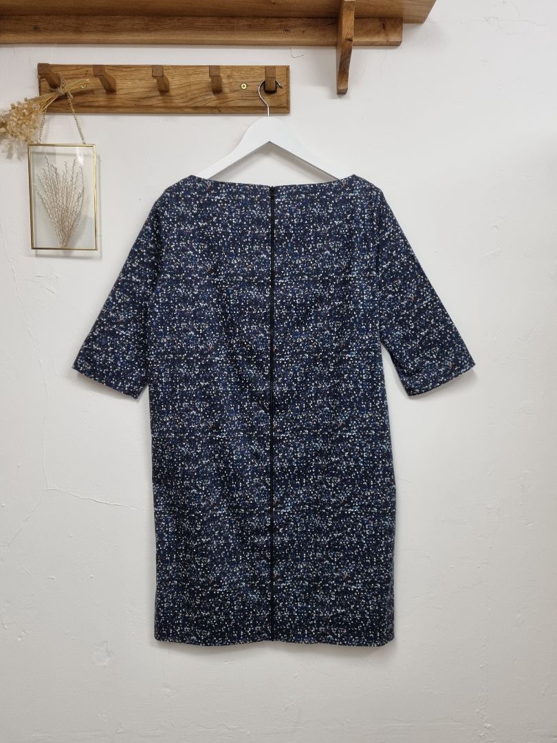 COS Navy Triangle print Zip Tunic Dress - Size 16