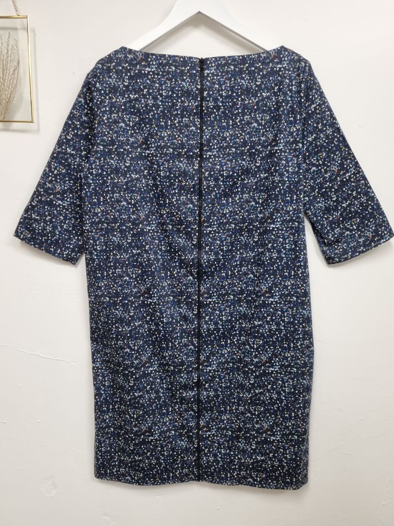 COS Navy Triangle print Zip Tunic Dress - Size 16