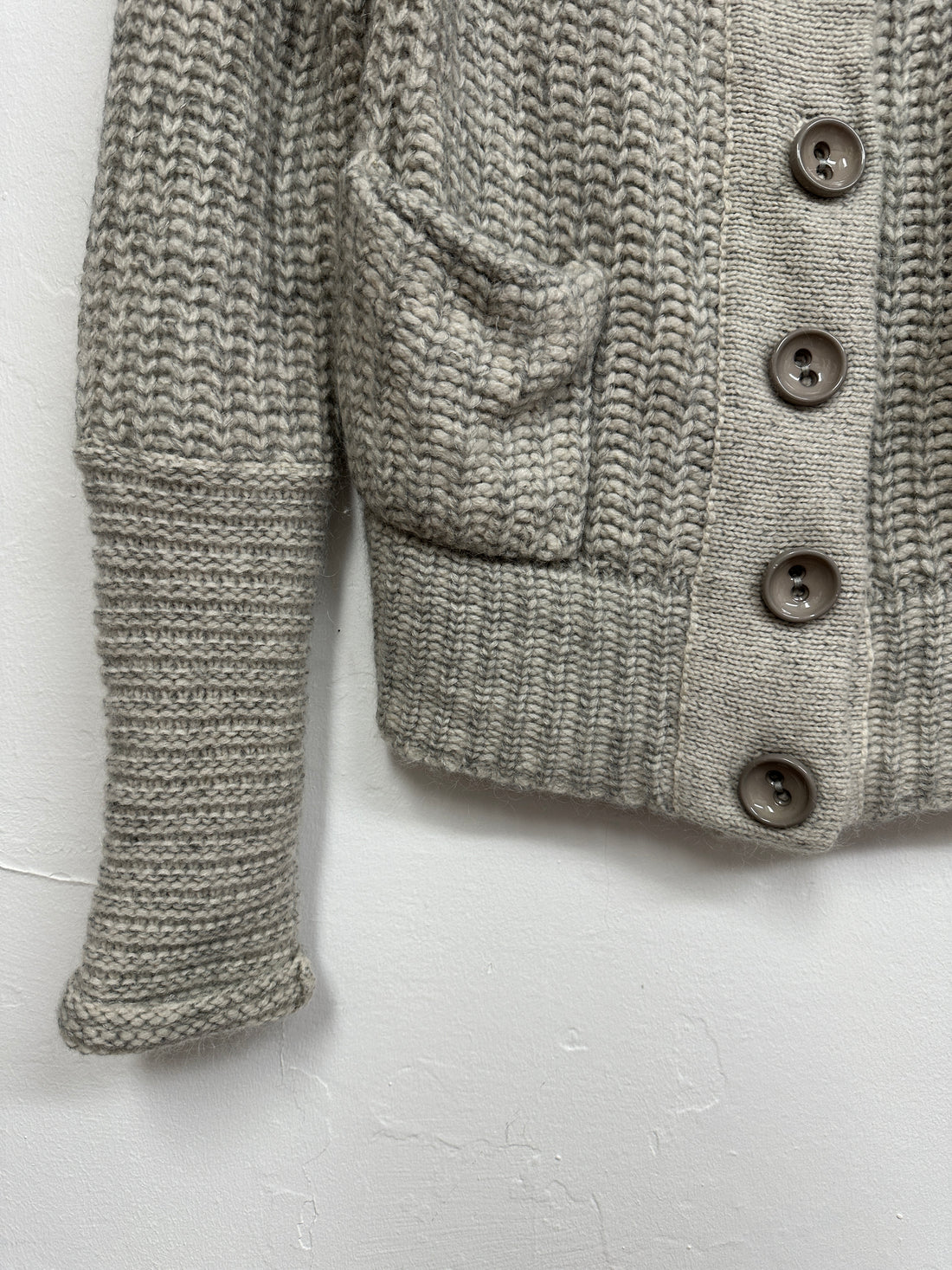 Hugo Boss Grey Chunky Knit Cardigan - Size S