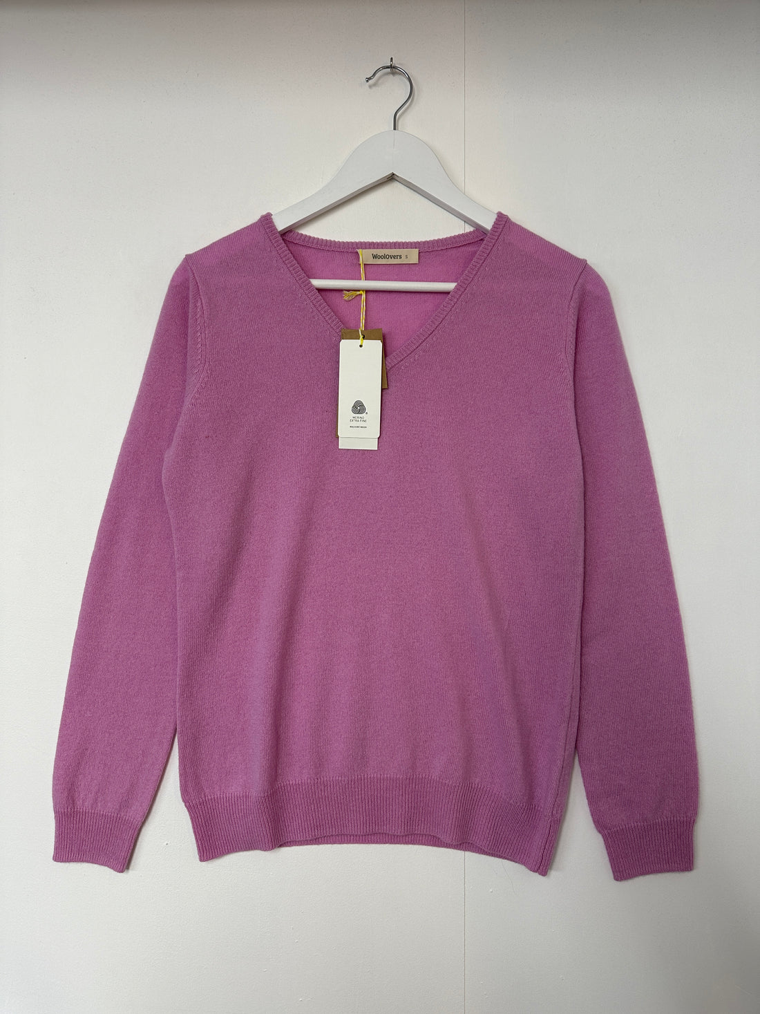 Woolovers Pink Merino & Cashmere Blend Jumper - Size S