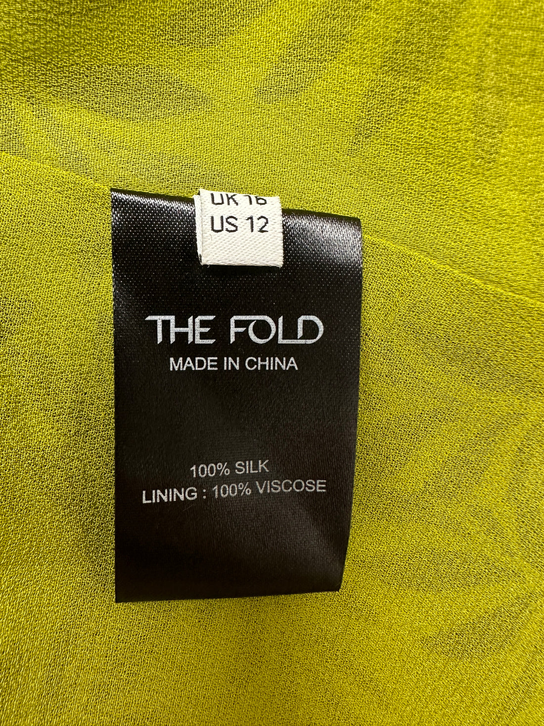 The Fold Green Silk Midi Dress - Size 16