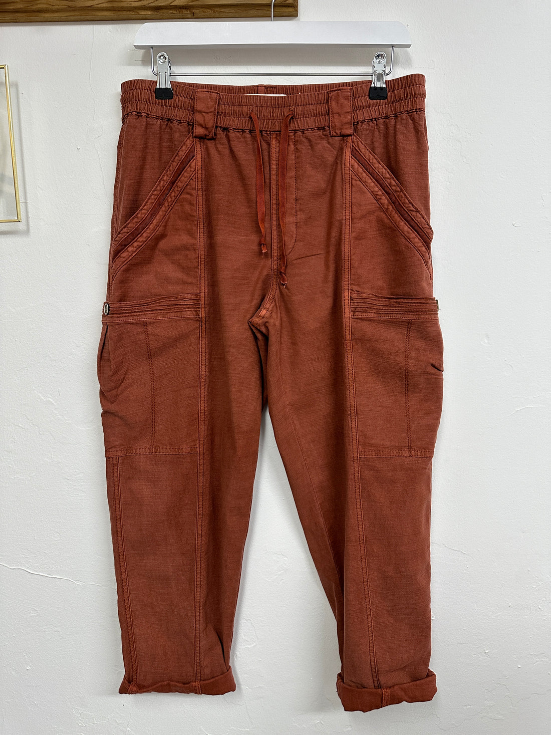 Anthropologie Rust Orange Barrel Leg Pants - Size 10-12