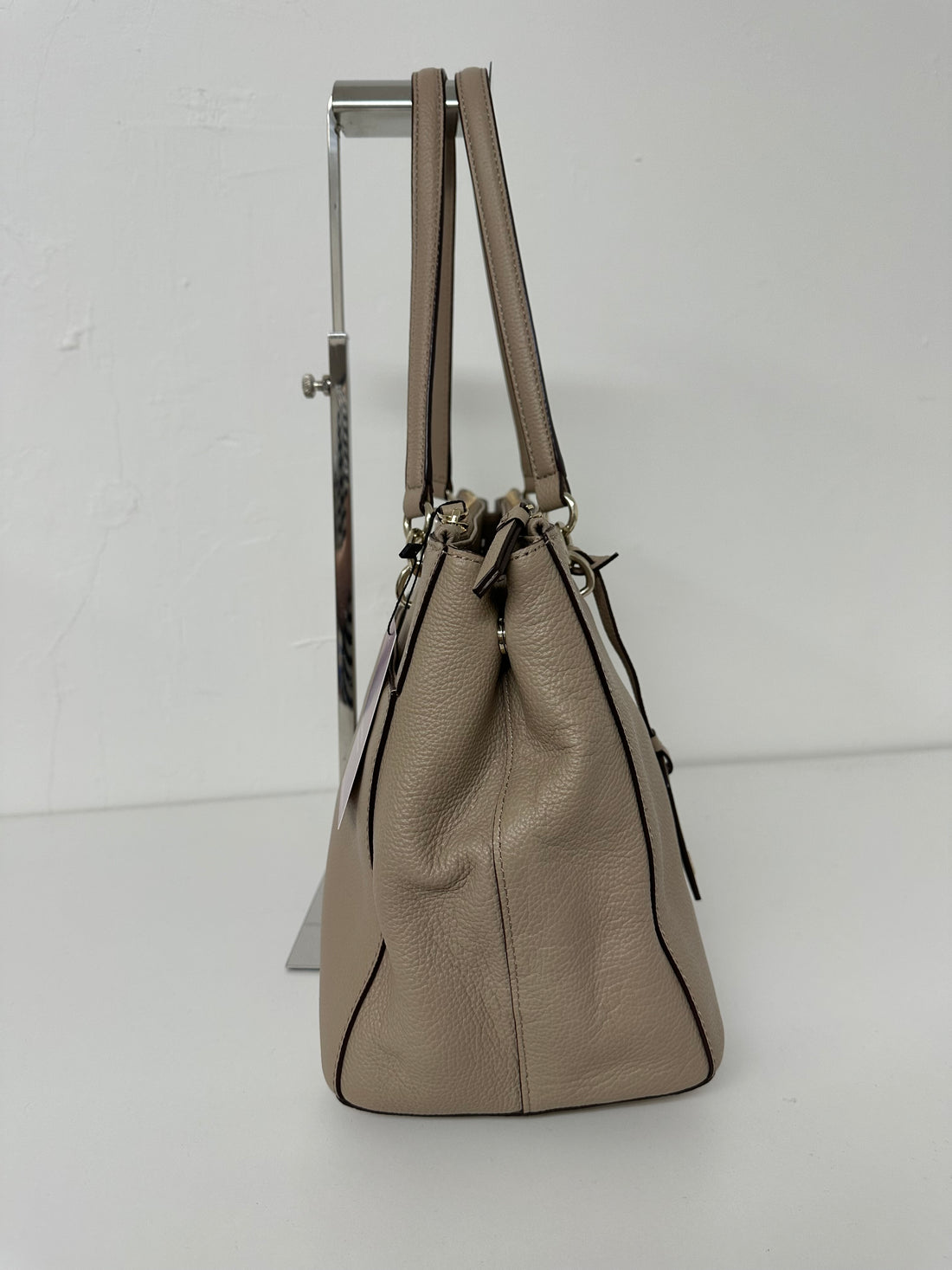 DKNY Beige Pebble Leather Large Shopper Handbag