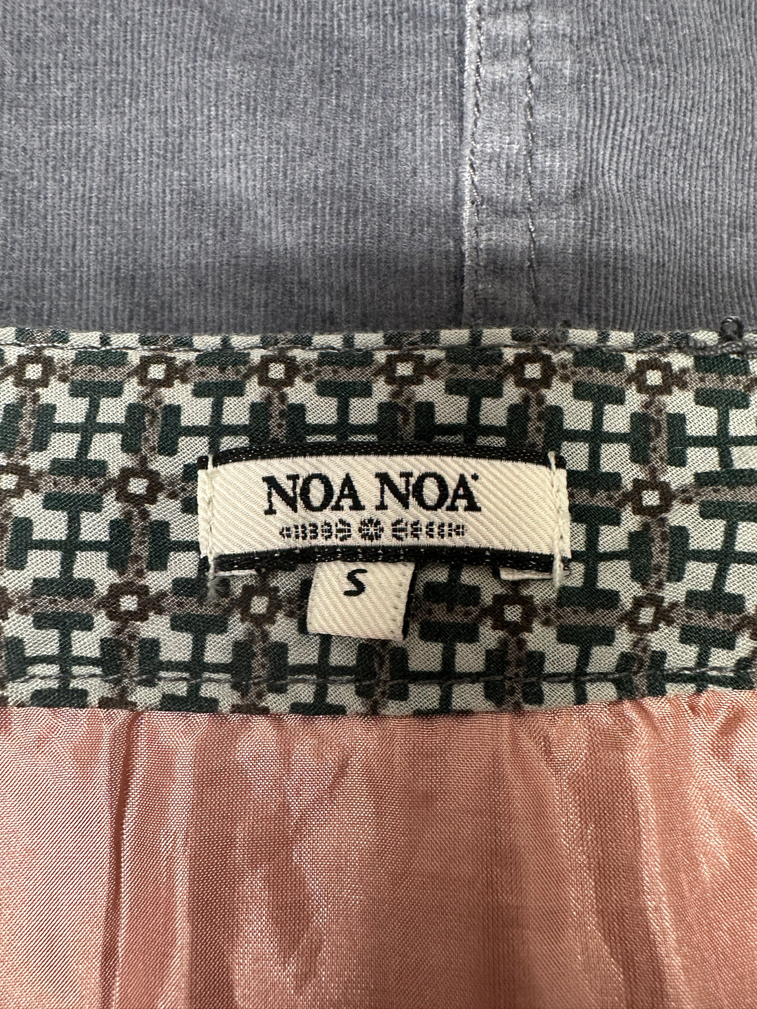 Noa Noa Grey Needlecord Button Front Skirt - Size S