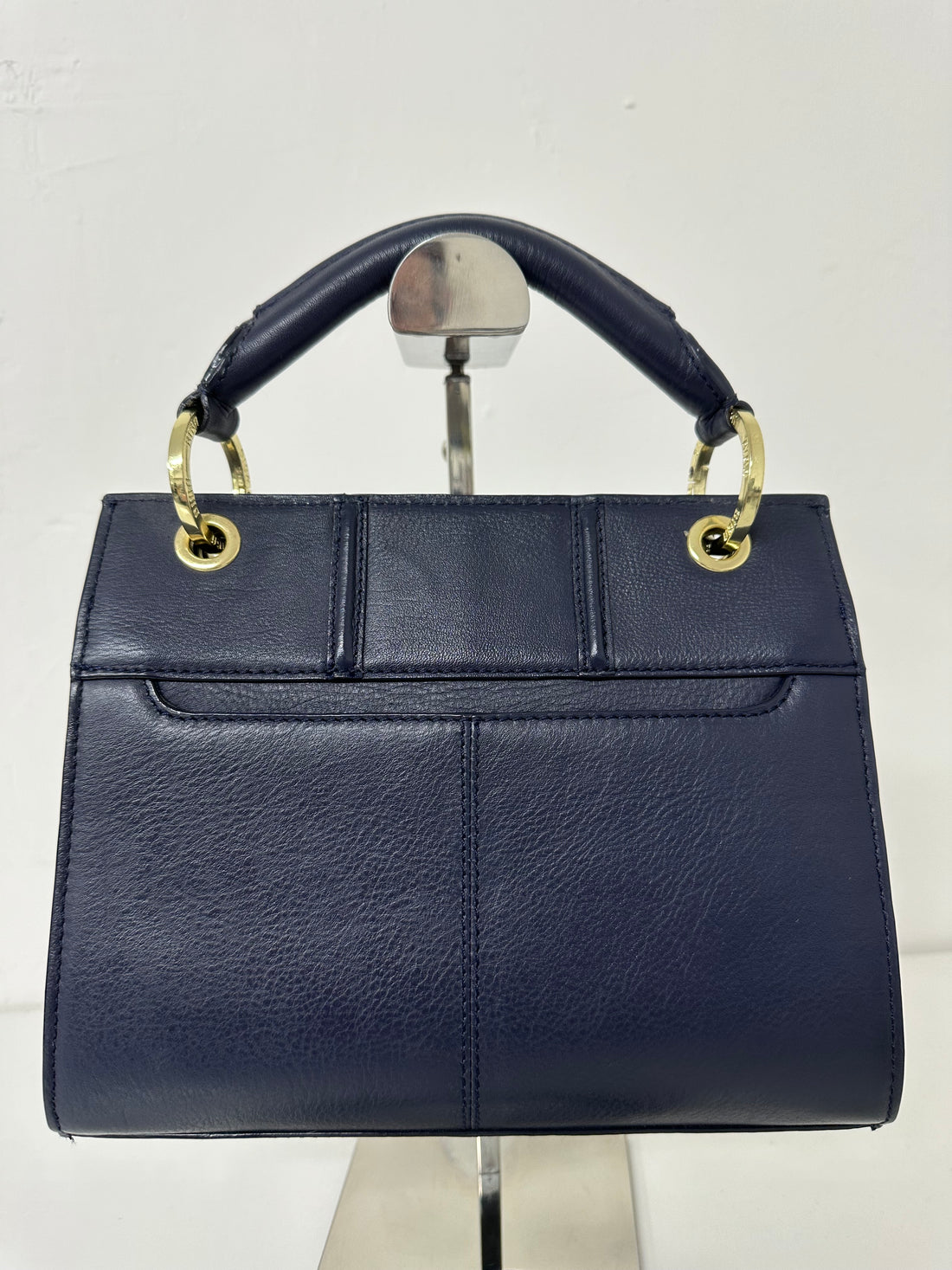 Biba Navy Blue Leather Long Strap Shoulder Bag