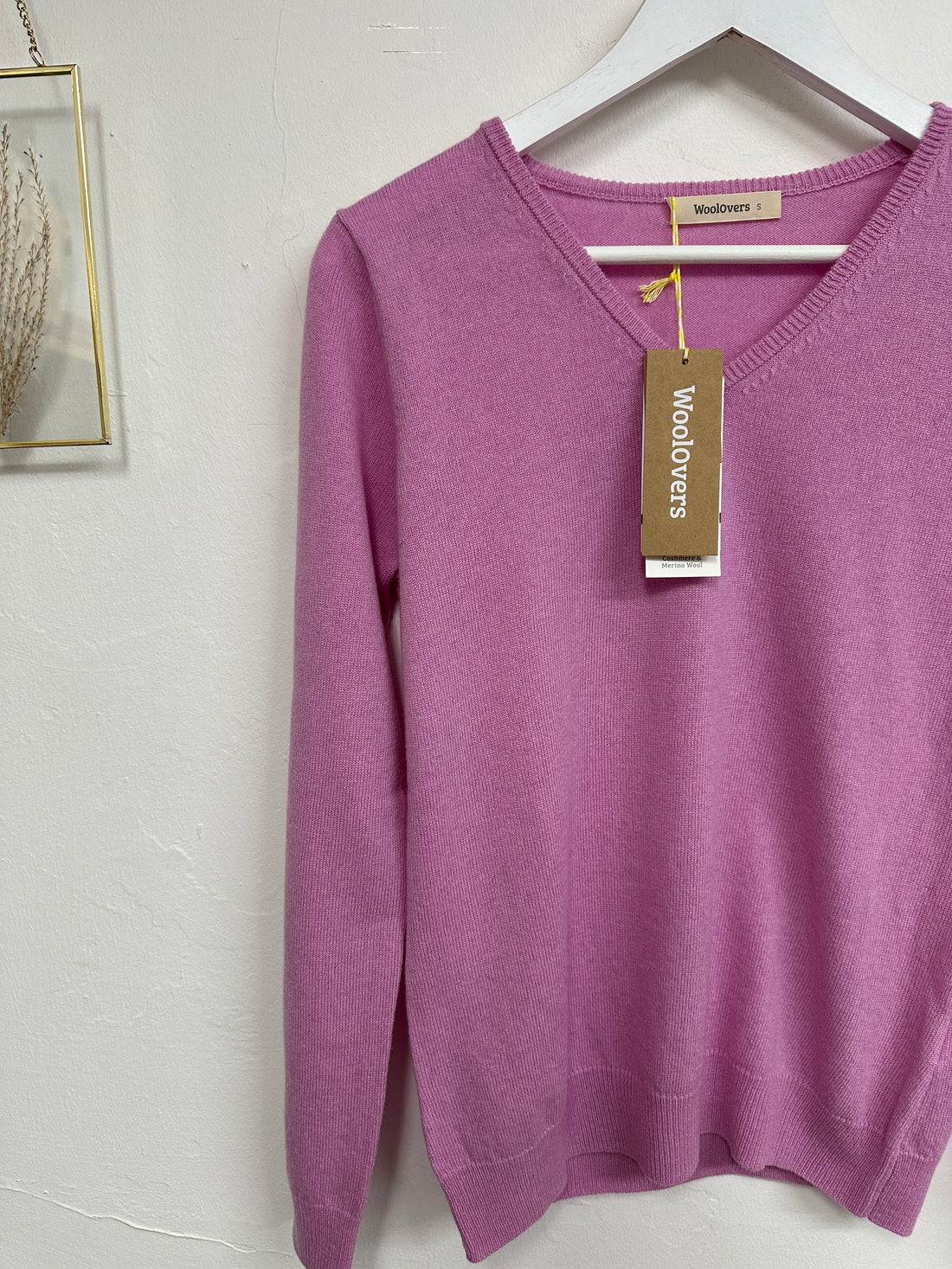 Woolovers Pink Merino & Cashmere Blend Jumper - Size S