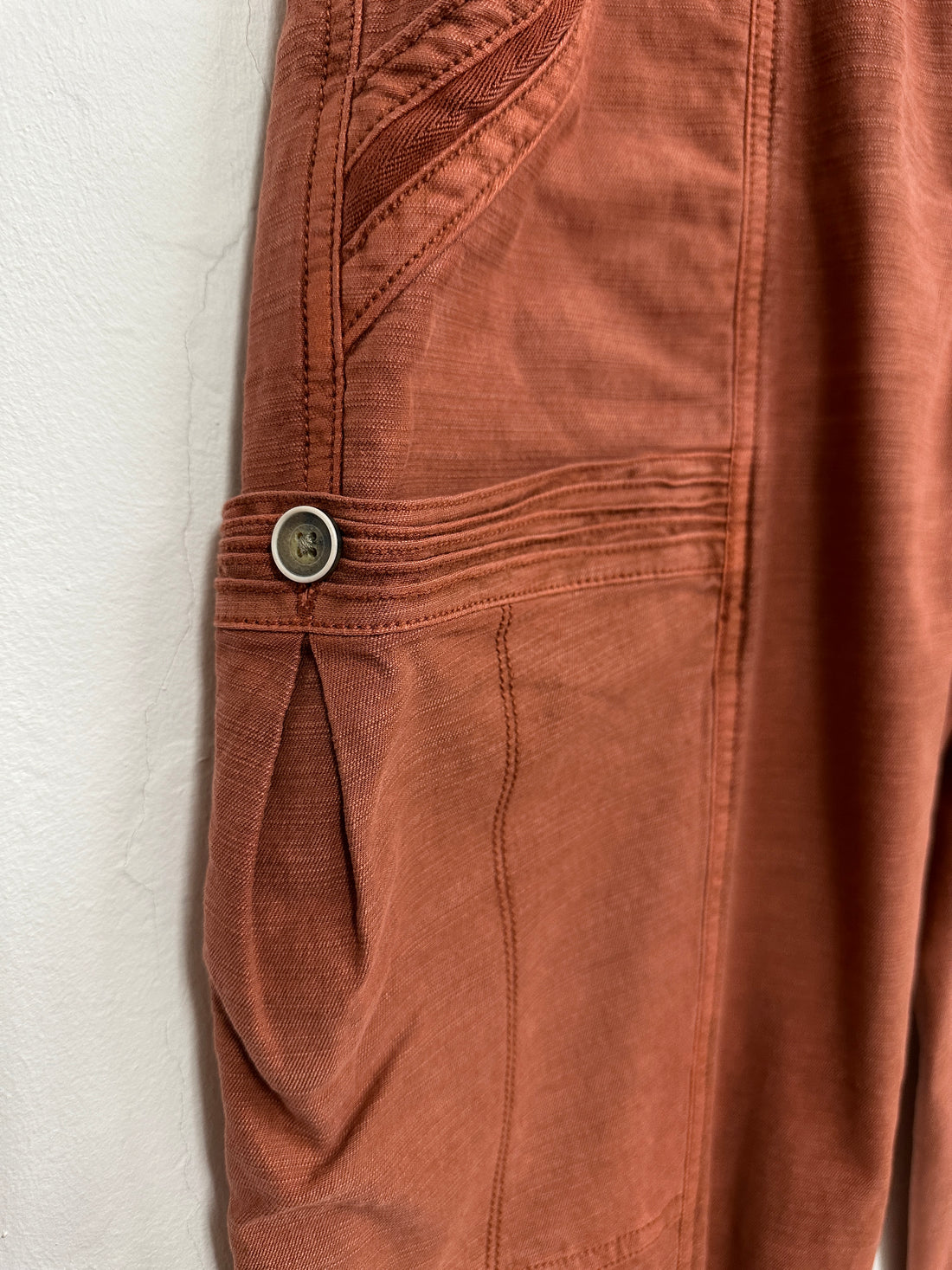 Anthropologie Rust Orange Barrel Leg Pants - Size 10-12