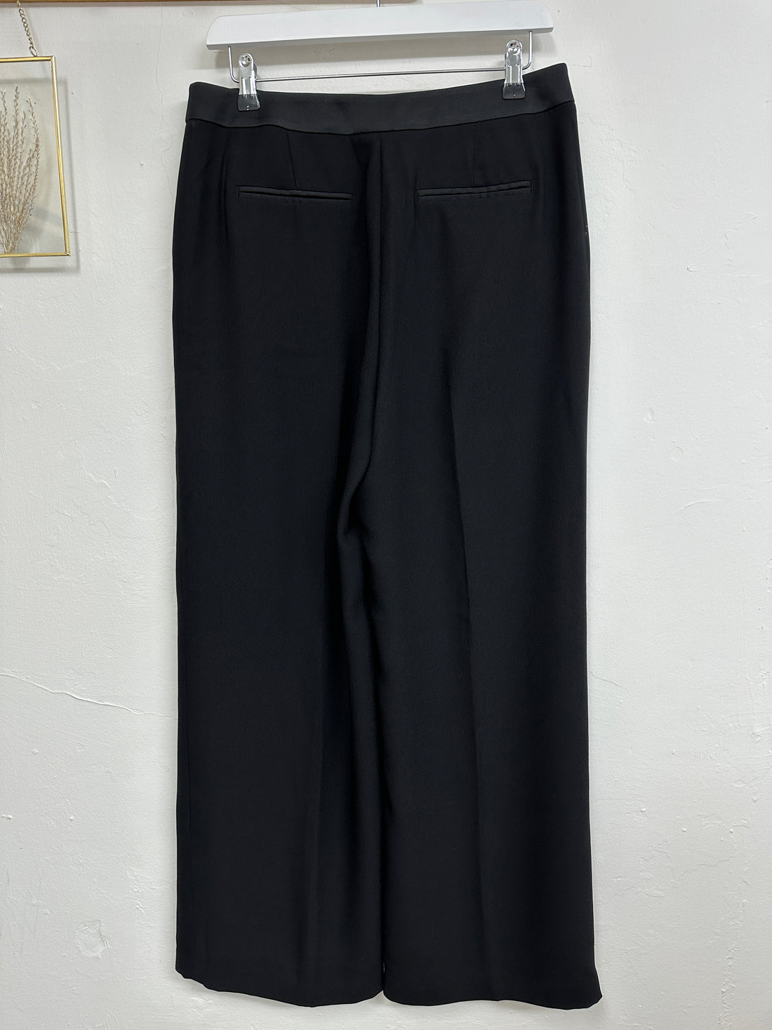 Boden Black Wide Leg Pleat Trousers - Size 12