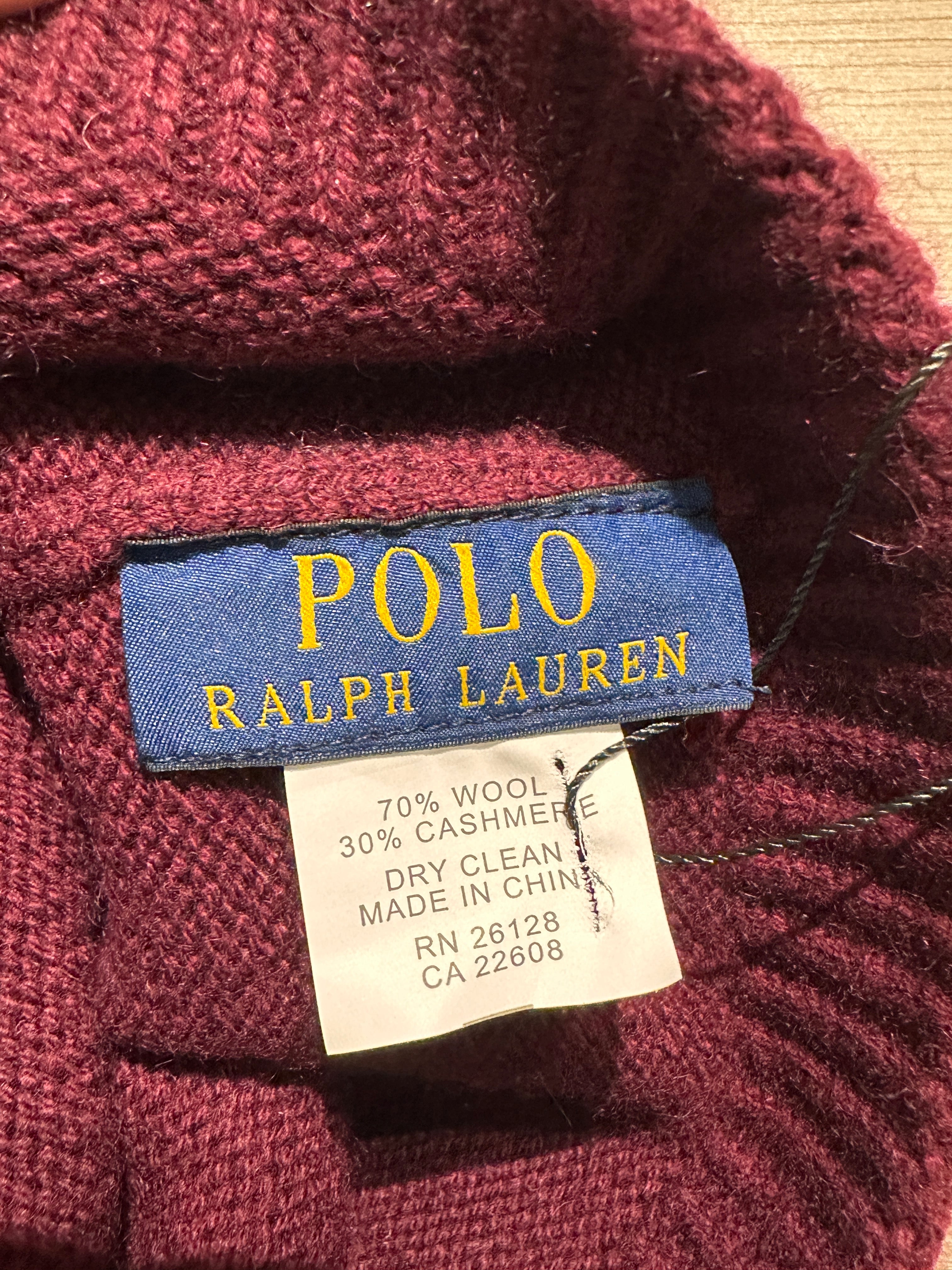 Polo Ralph Lauren Maroon Bear Knit Beanie Hat Handpicked Preloved