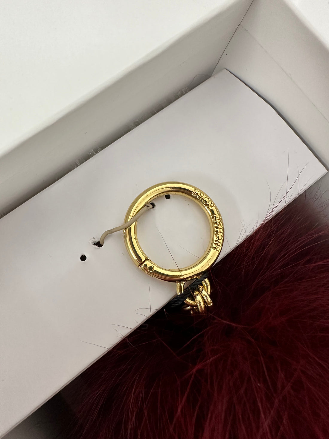 Michael Kors Cherry Faux Fur Fluffy Pom Pom