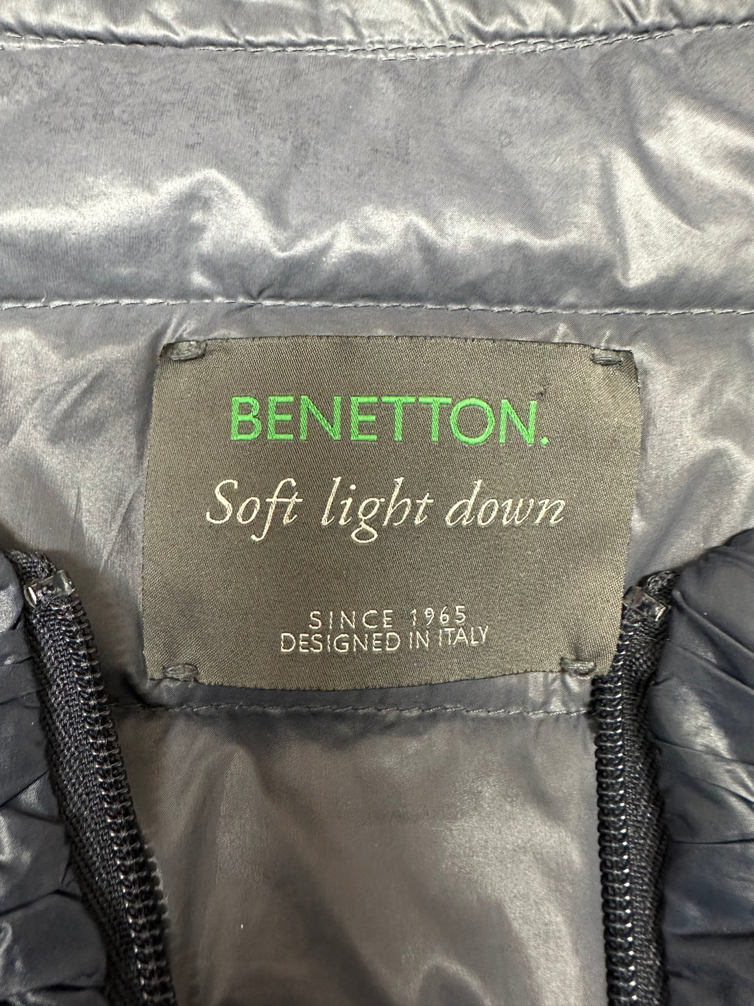 Benetton Navy Down Feather Padded Jacket - Size 10