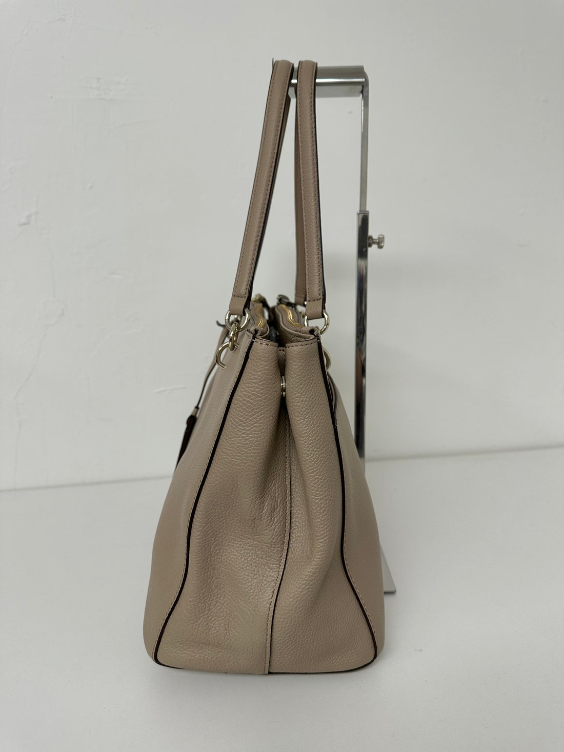 DKNY Beige Pebble Leather Large Shopper Handbag