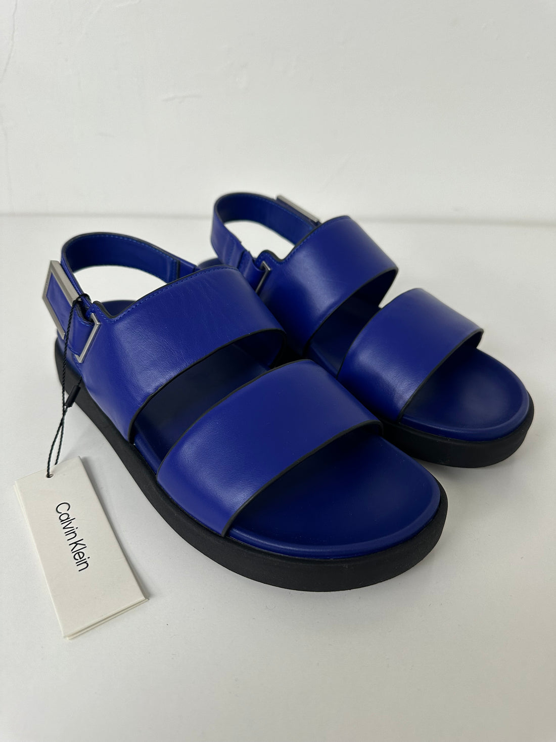 Calvin Klein Blue Buckle Sandals - Size 6