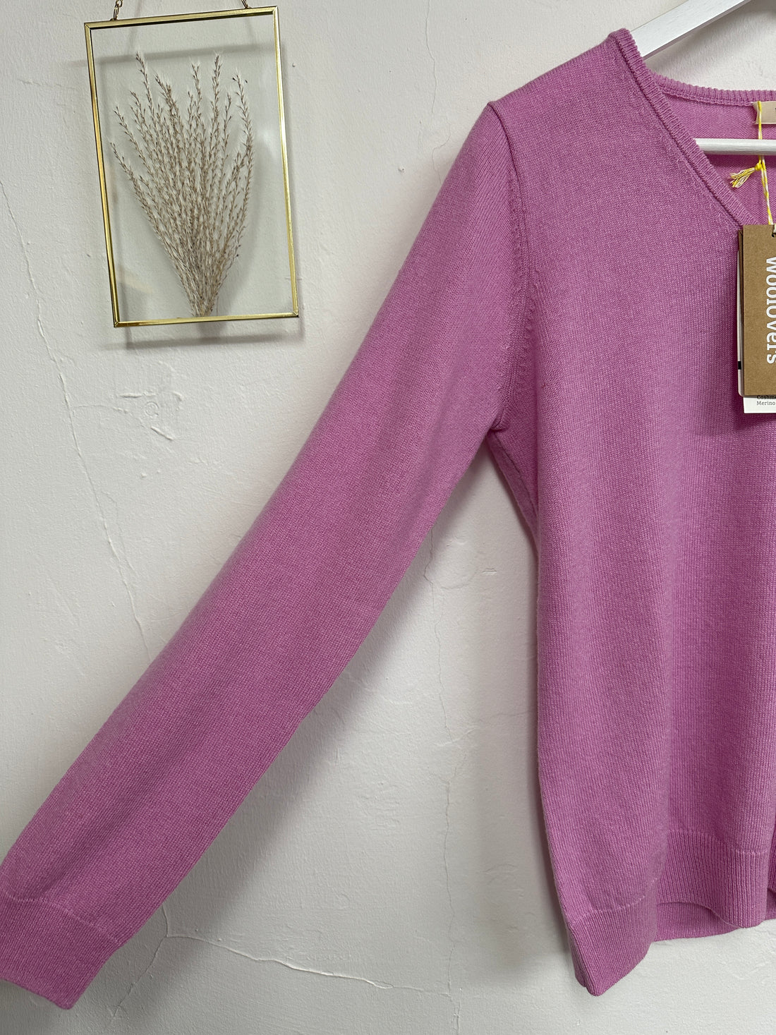 Woolovers Pink Merino & Cashmere Blend Jumper - Size S