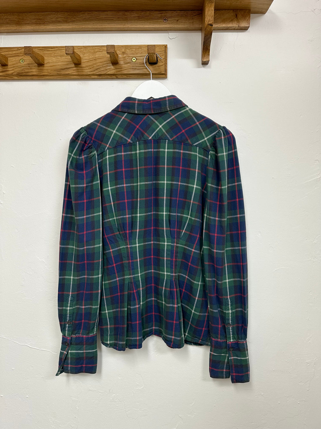 Ralph Lauren Green Blue Rugby Checked Flannel Blouse - Size 10