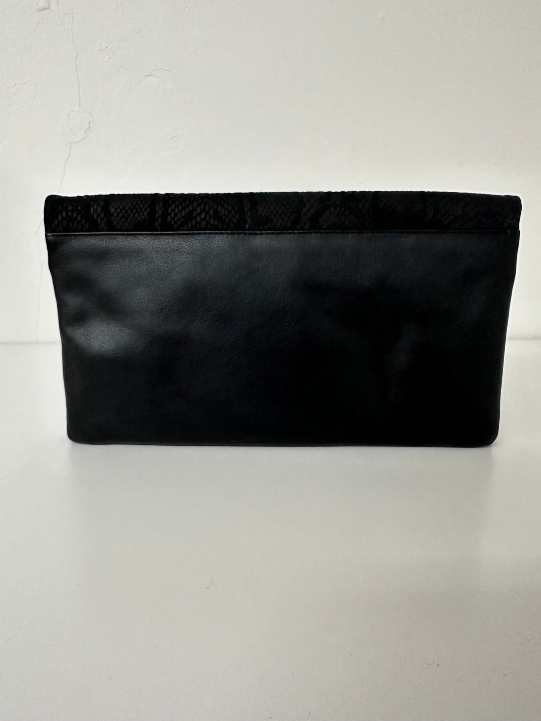 Biba Black Leather Animal Print Envelope Clutch Bag