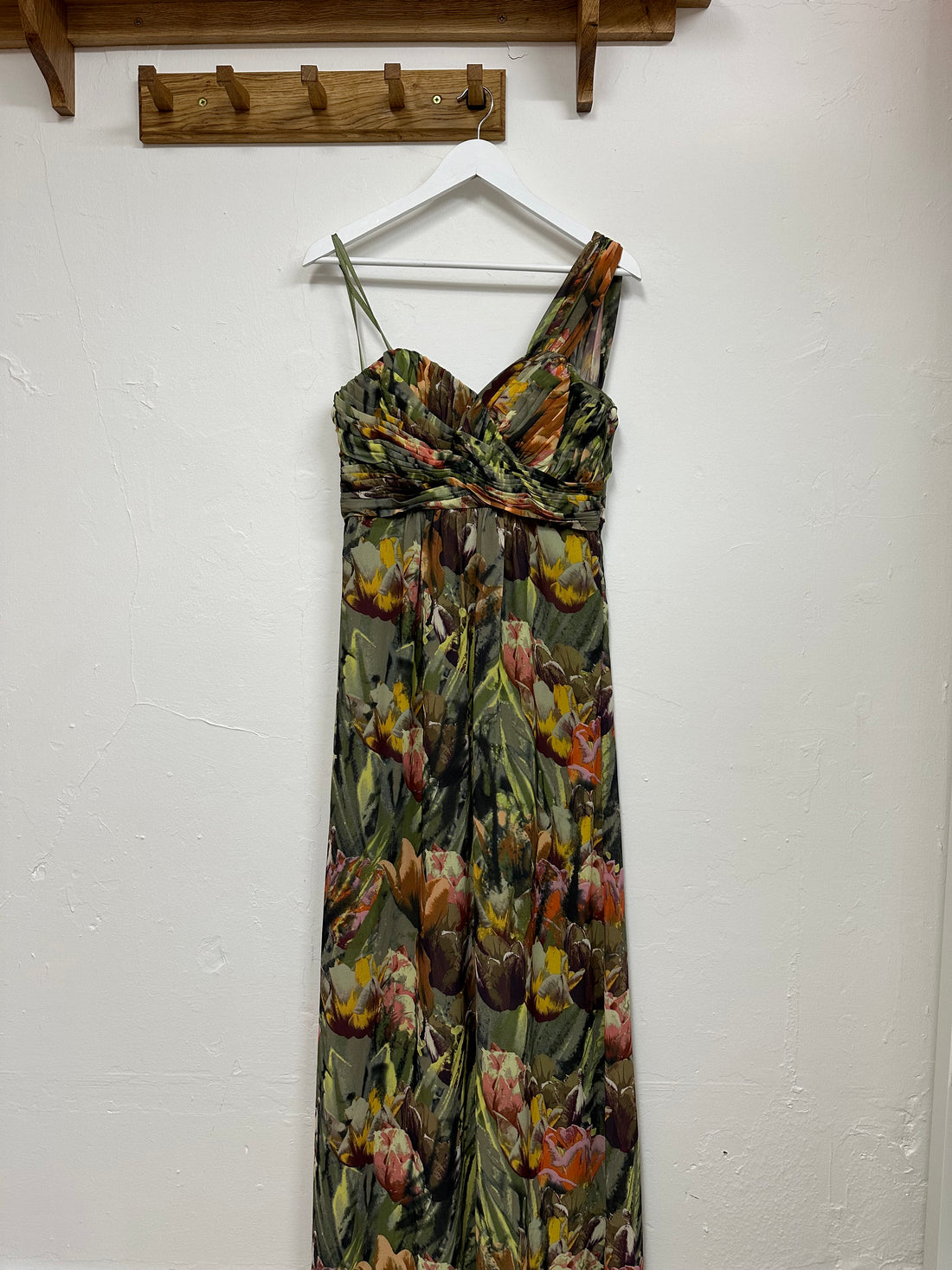 Ted Baker Green One Shoulder Maxi Floral Dress - Size 14