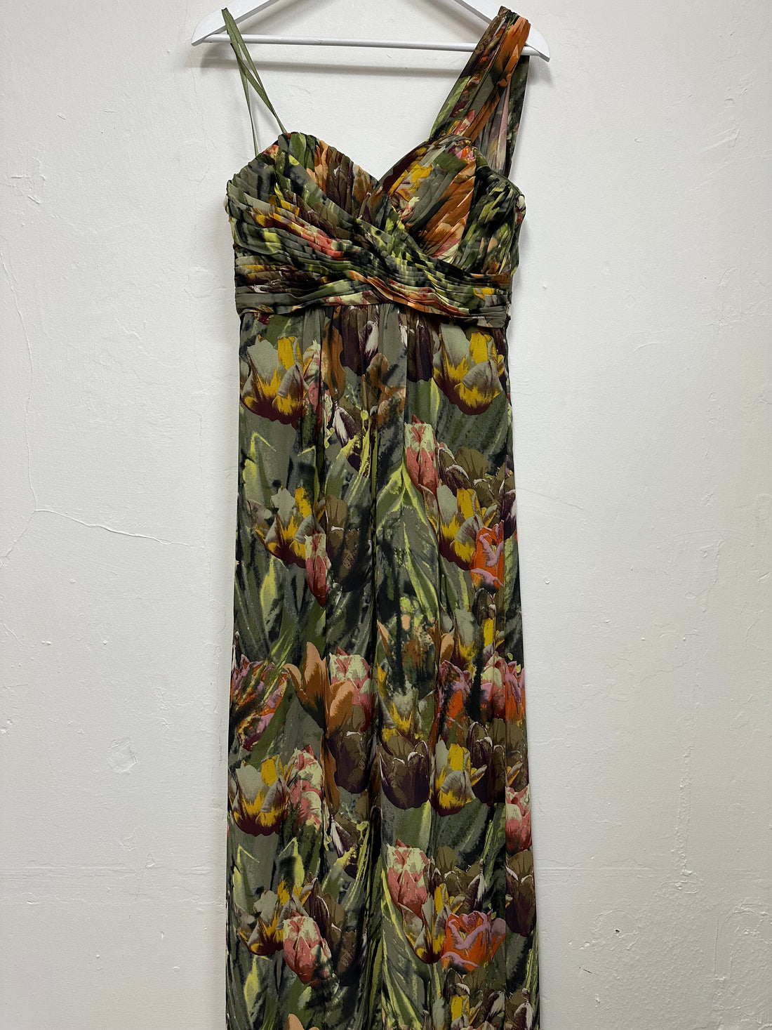 Ted Baker Green One Shoulder Maxi Floral Dress - Size 14