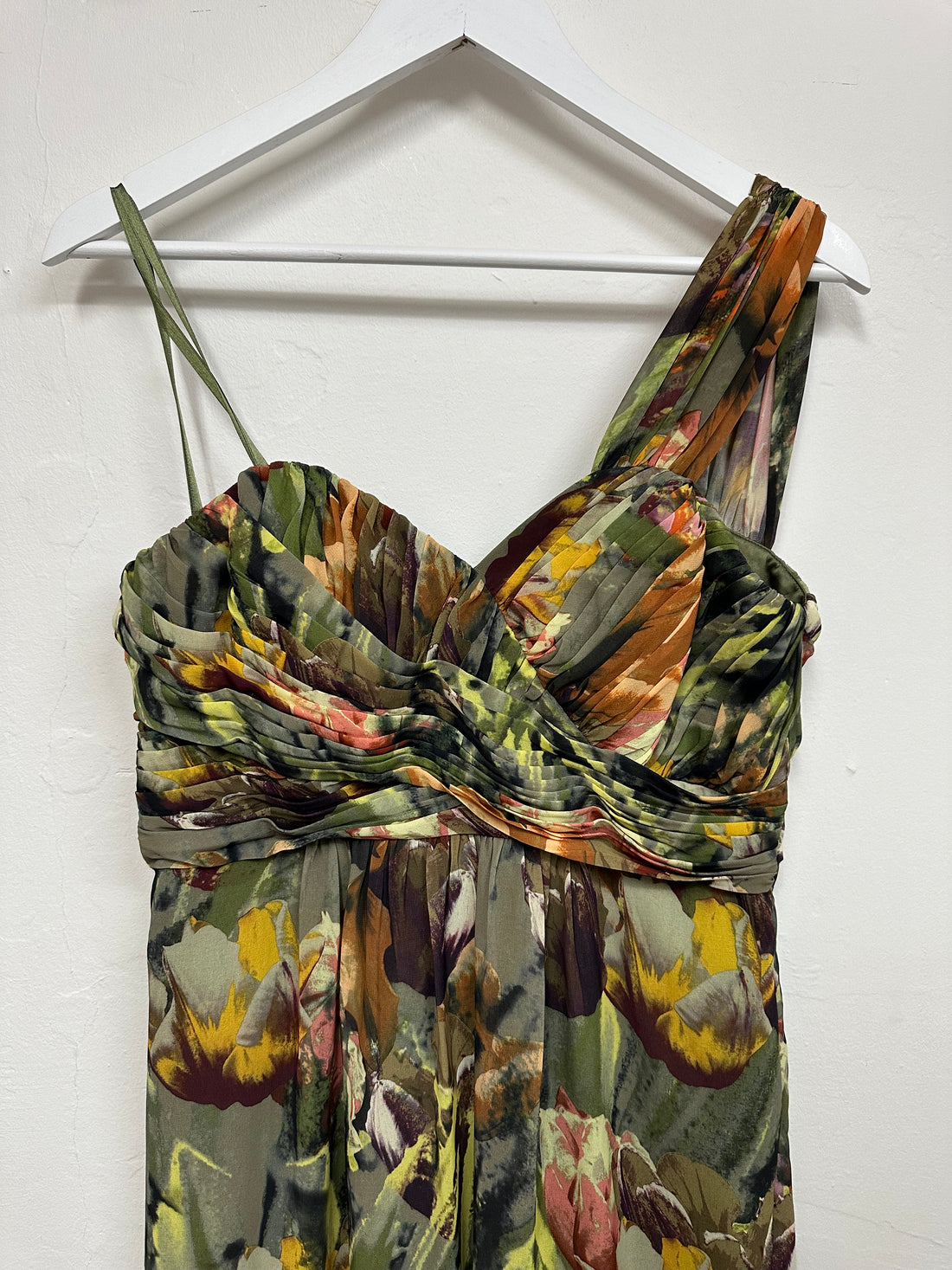 Ted Baker Green One Shoulder Maxi Floral Dress - Size 14