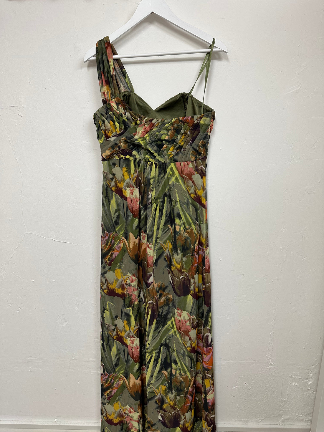 Ted Baker Green One Shoulder Maxi Floral Dress - Size 14