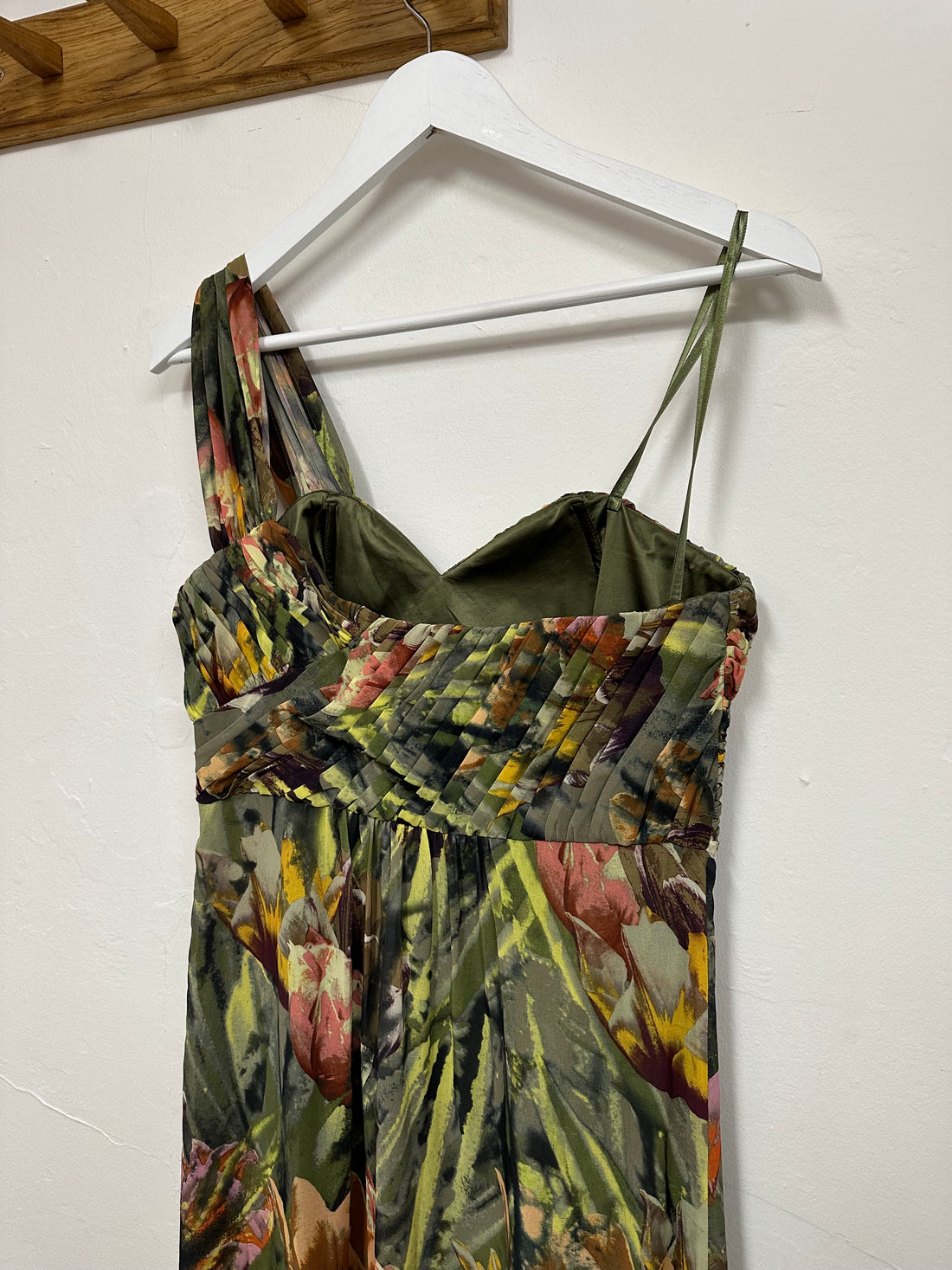 Ted Baker Green One Shoulder Maxi Floral Dress - Size 14