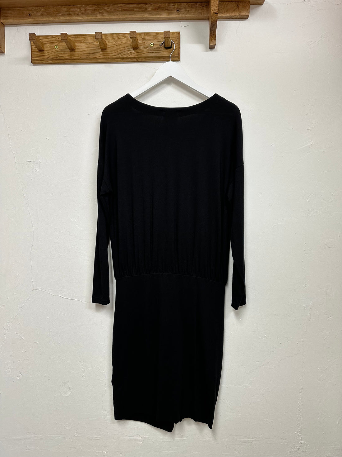 Hush Black Anya Jersey Ruched Dress - Size M (12)