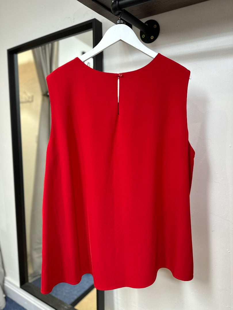 Calvin Klein Red Beaded Top - Size 22