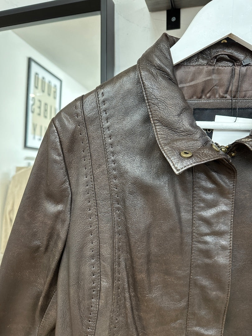 Lakeland Brown Leather Jacket - Size 12