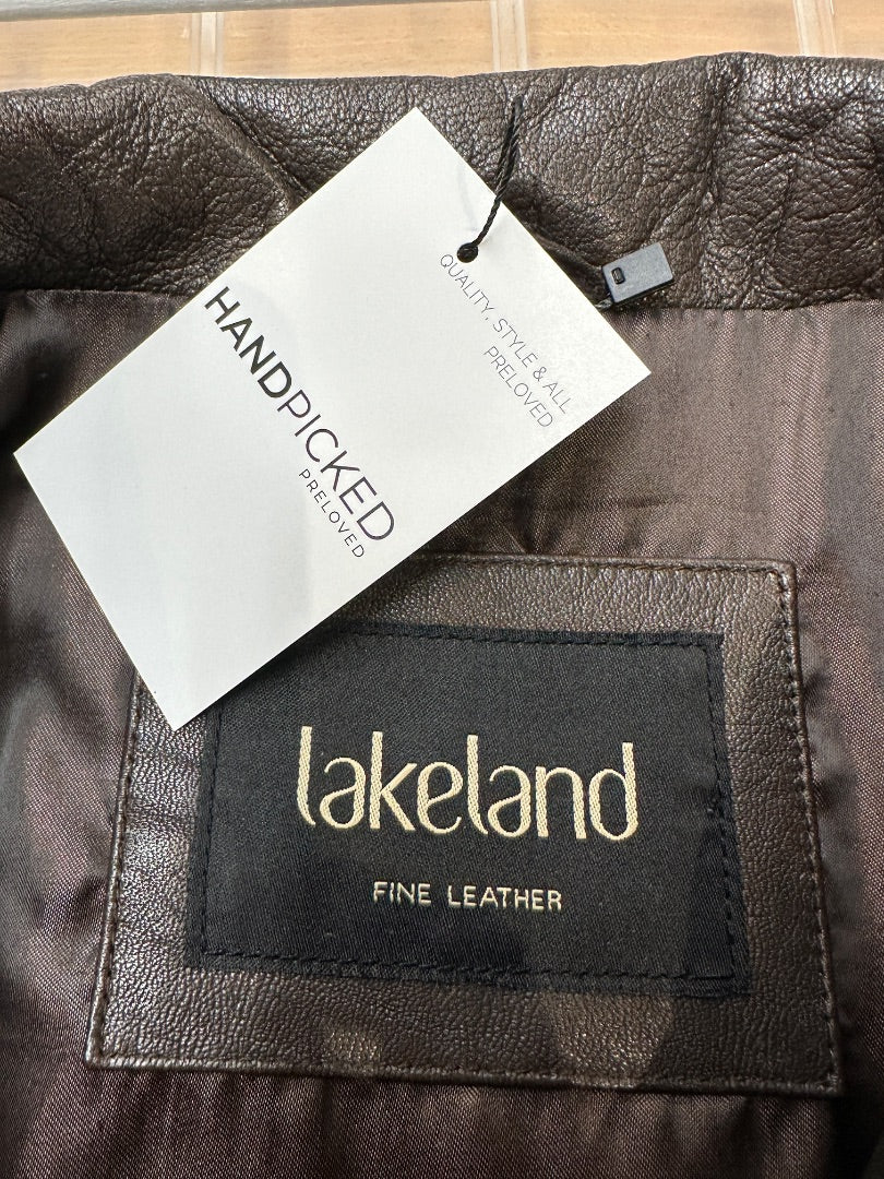 Lakeland Brown Leather Jacket - Size 12