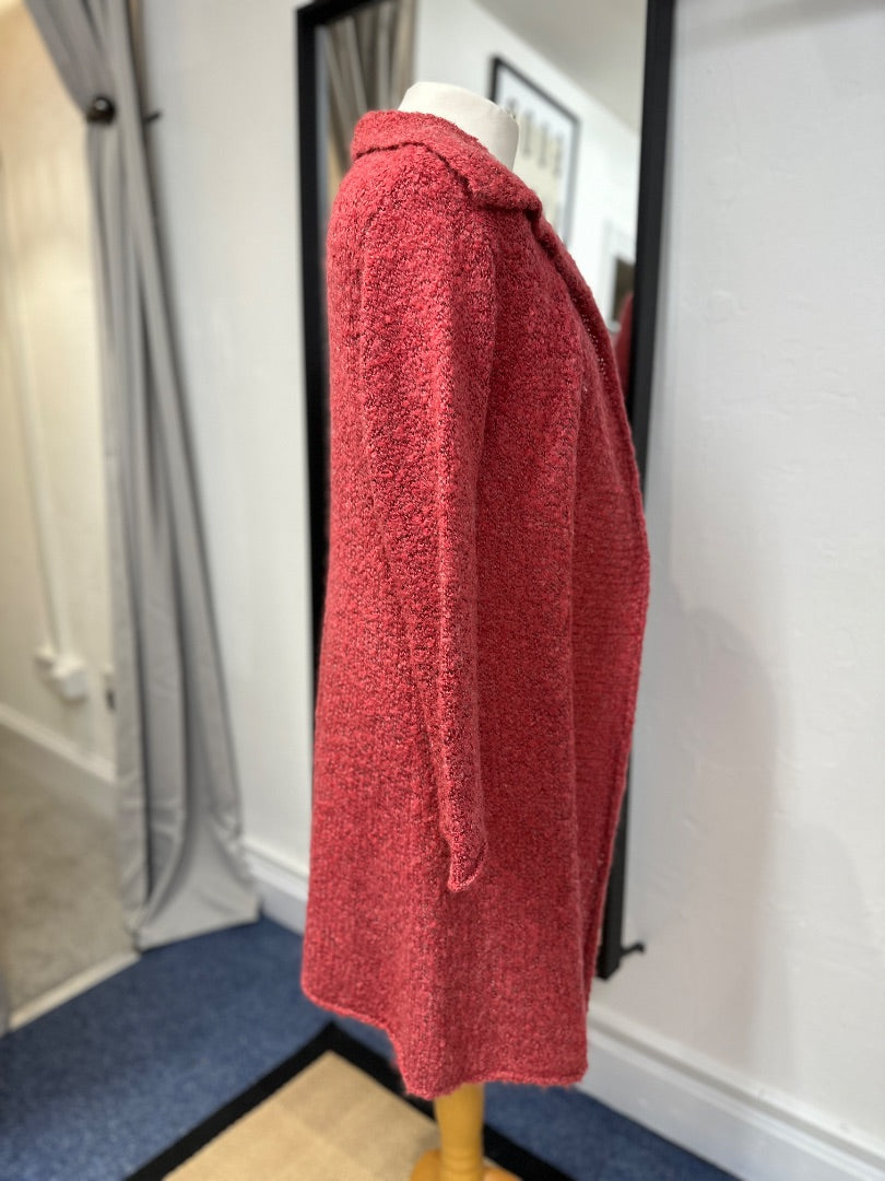 Masai Pink Wool Mohair Blend Long Cardigan - Size M