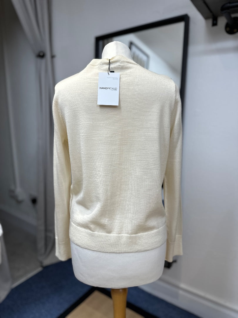 Autograph Cream Merino Wool Cardigan - Size 12