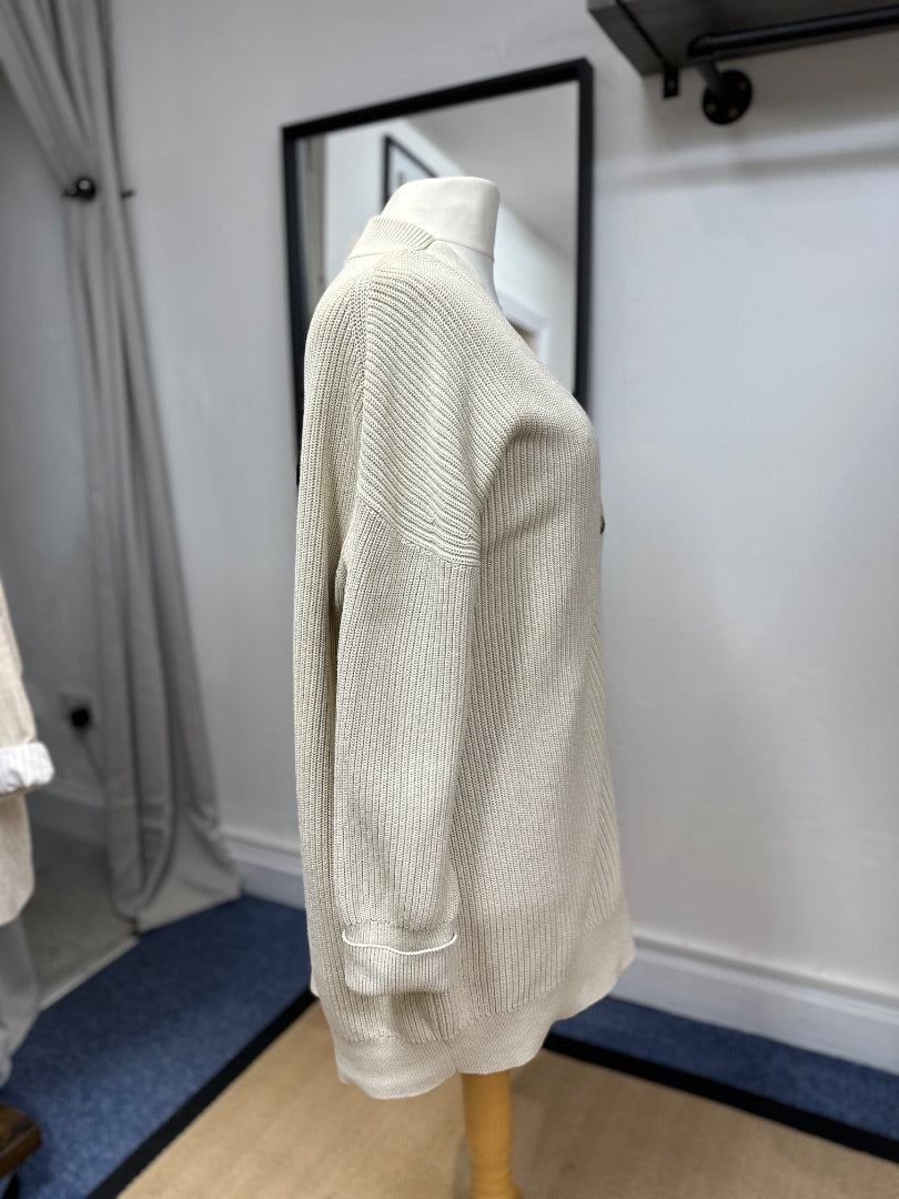 COS Cream Cotton Cardigan - Size L