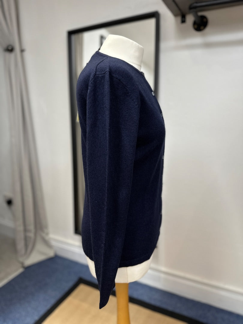 The Cashmere Company Navy Silk Cashmere Cardigan - Size S